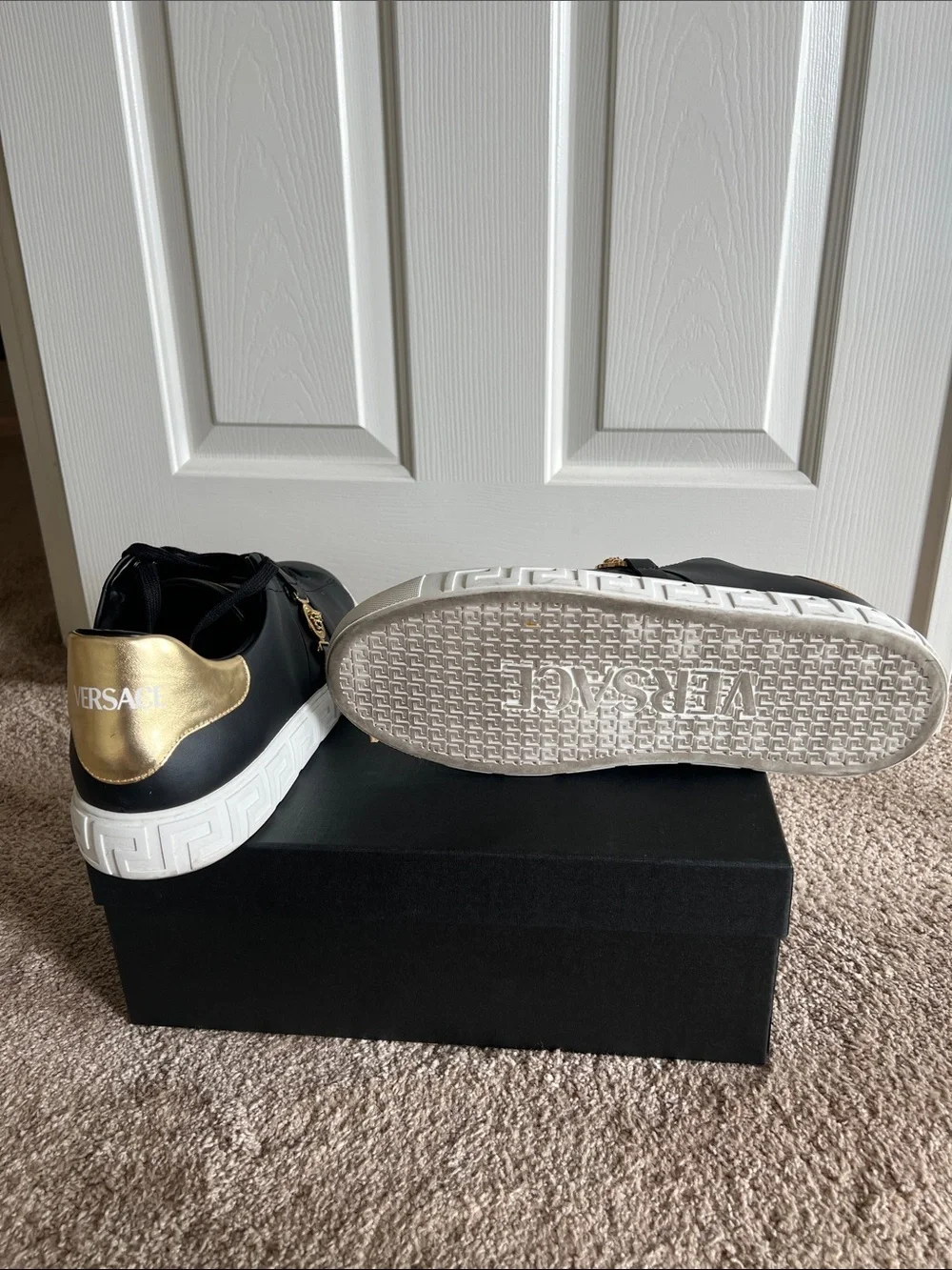 Greca Leather Sneakers